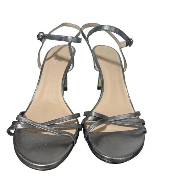 Stuart Weitzman Sandal Starla 105 Size 10 Ankle Strap Evening Party Silver Grey - Picture 3 of 10